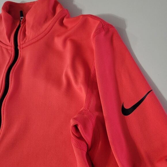 Nike Pro Women's Dri-FIT Half-Zip Orange Athletic Running Pullover - Picture 11 of 16
